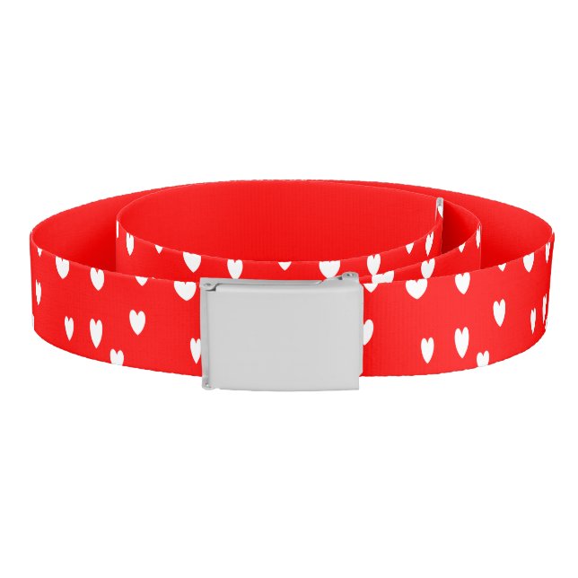 White hearts pattern on red belt (Coil)