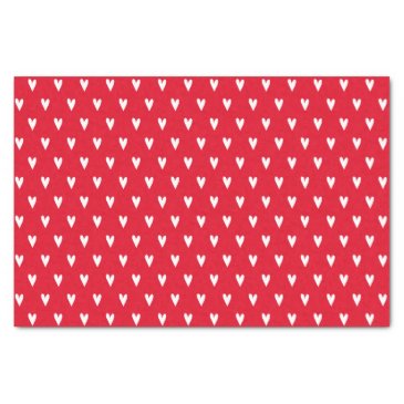 White Hearts Pattern Red Romantic 