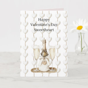 White Hearts Valentine's Day Romance Love Card