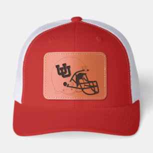 White Helmet Mark Leather Patch Hat