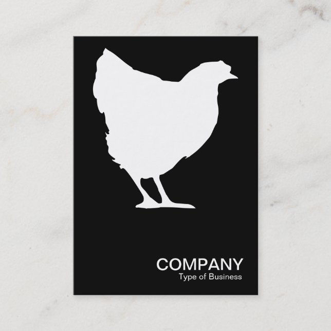 White Hen Symbol - Black Business Card (Front)