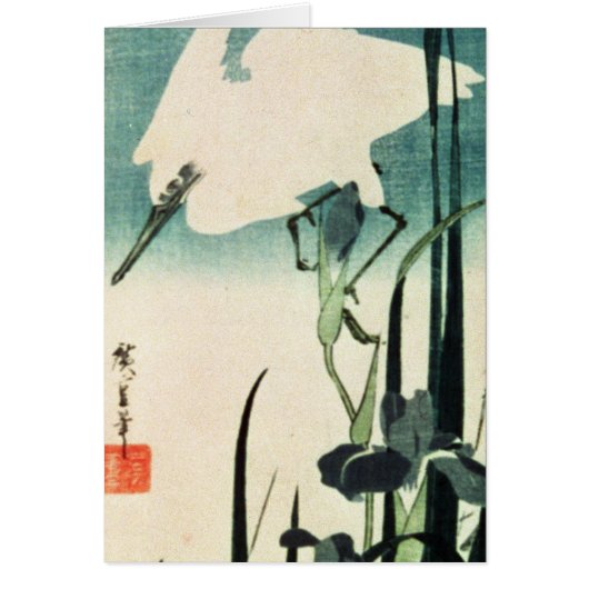 White Heron and Iris Cards (Front)