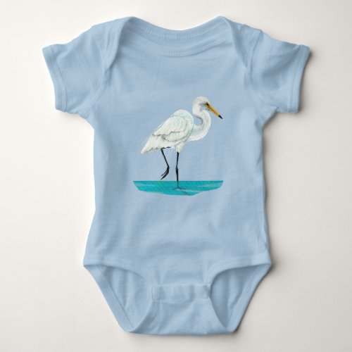 White Heron Baby Bodysuit