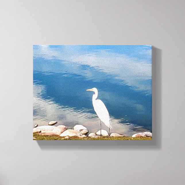 White Heron Canvas Print (Front)