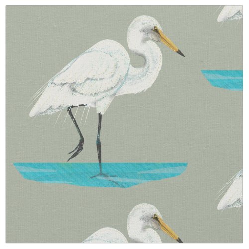 White Heron Fabric