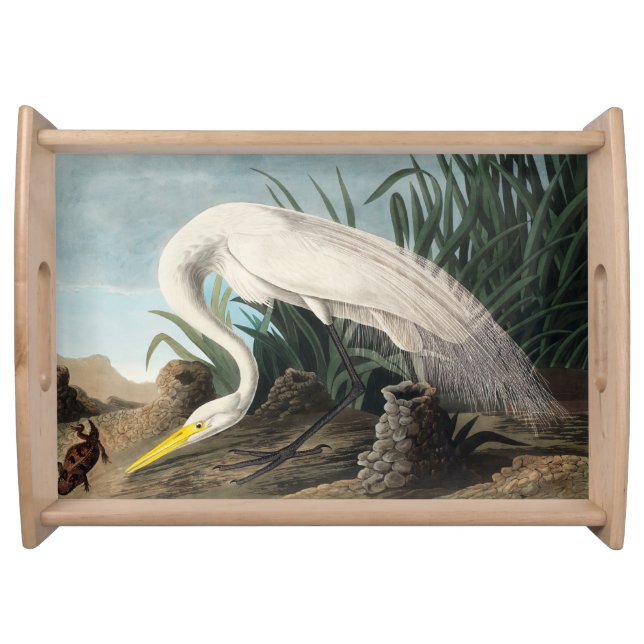 White Heron from Birds of America Serving Tray (Front)