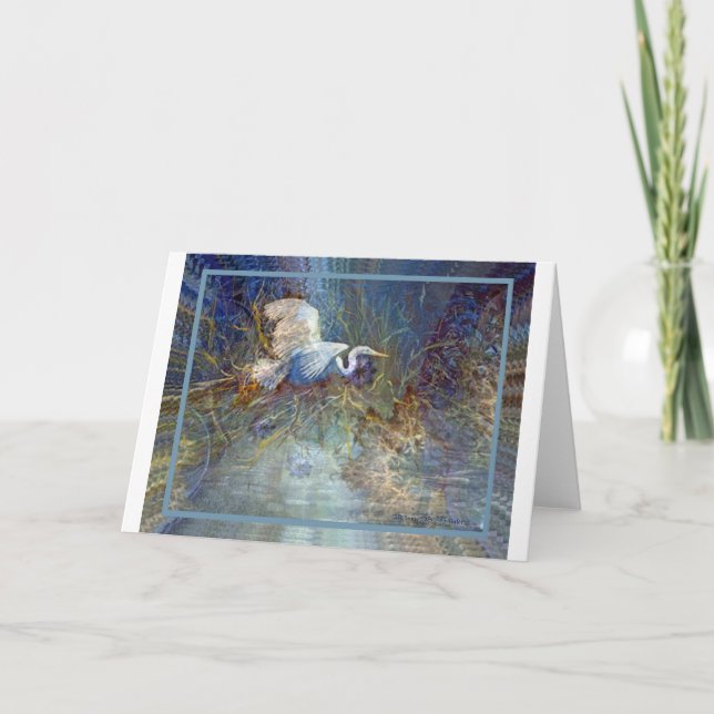 white heron holiday card (Front)