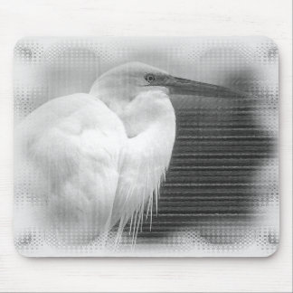 White Heron Mouse Pad