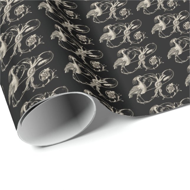 White Heron Pattern Wrapping Paper (Roll Corner)