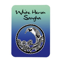 White Heron Sangha Refrigerator Magnet 3x4"