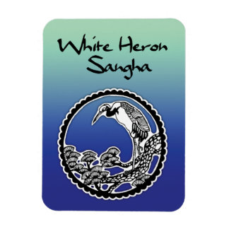 White Heron Sangha Refrigerator Magnet 3x4"