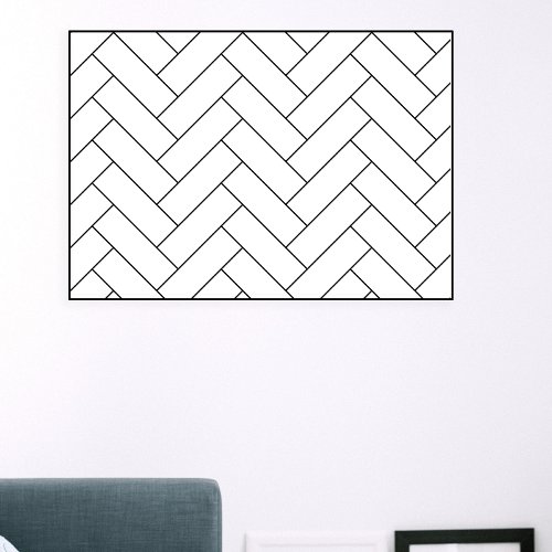 White Herringbone Pattern Poster