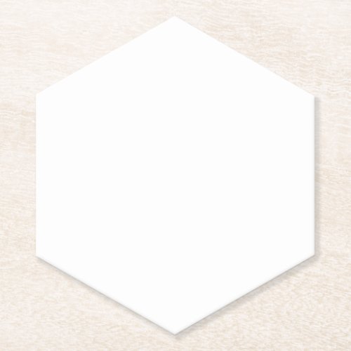 White Hexagon Pointed Tip Paper Coaster