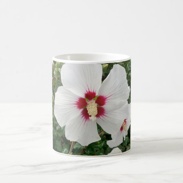 White Hibiscus Coffee Mug (Center)