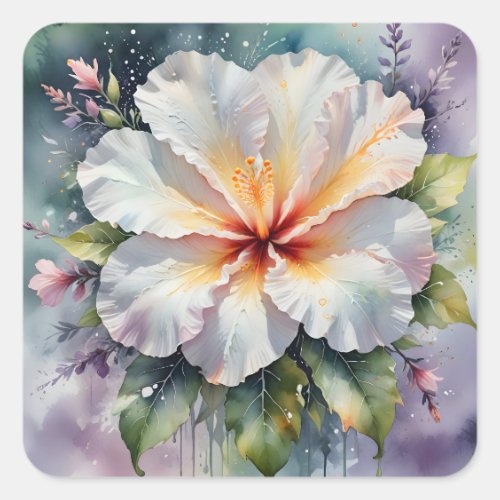 white hibiscus dream stickers