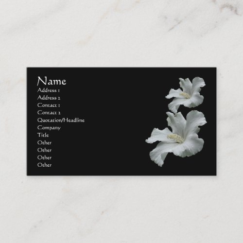 White Hibiscus Flower Nature Business Card