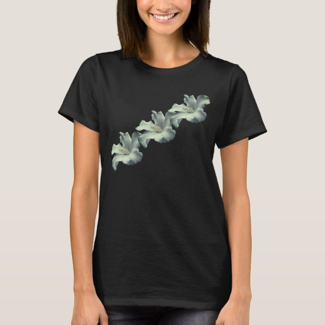 White Hibiscus Flower Nature  T-Shirt (Front)
