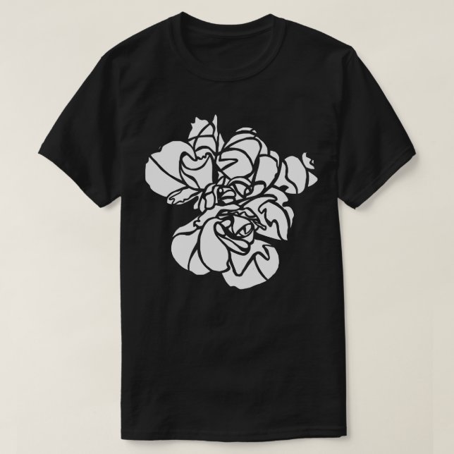 White Hibiscus Flower Plant Art T-Shirt (Design Front)