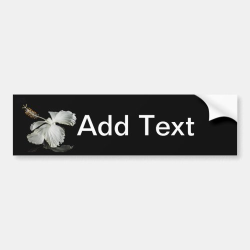 White Hibiscus Flower Side View Bumper Sticker