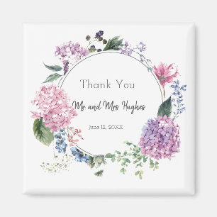 White hibiscus flower wedding thank you magnet