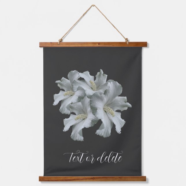 White Hibiscus Flowers Bouquet Personalized Hanging Tapestry (Front)