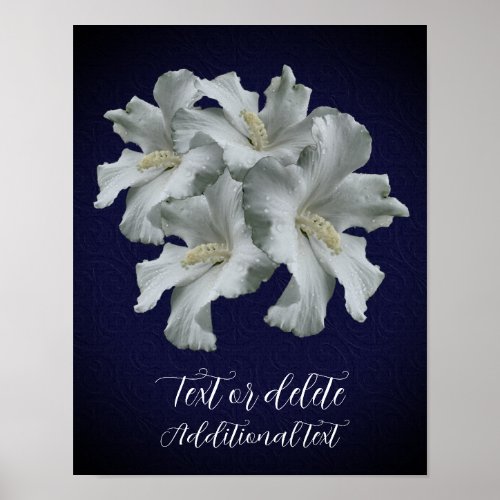 White Hibiscus Flowers Bouquet Personalized Poster