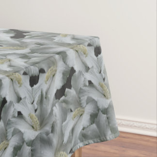 White Hibiscus Flowers Bouquet Tablecloth