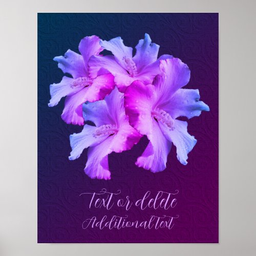 White Hibiscus Flowers Bouquet Tinted Personalized Poster