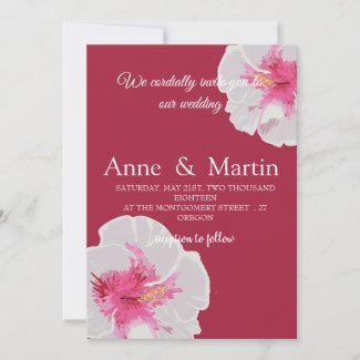 White Hibiscus Flowers Custom
