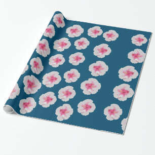 White Hibiscus Flowers Custom Wrapping Paper