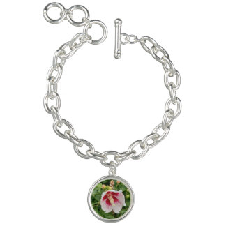 White Hibiscus Sliver Braeleet Bracelet