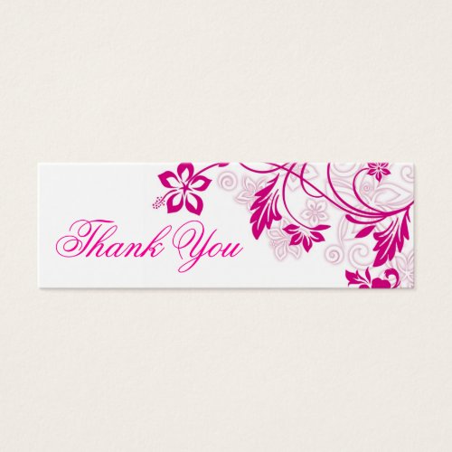 white hibiscus swirls ~ thank you tag business cards