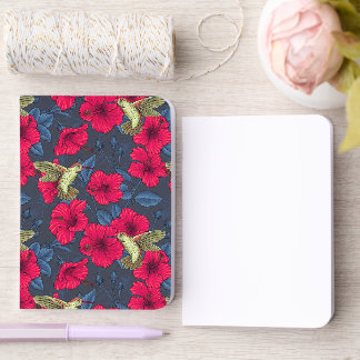 White Hibiscus Tropical Floral Pattern Foil Vow Books
