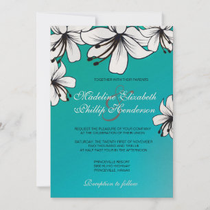 White Hibiscus-wedding invitation