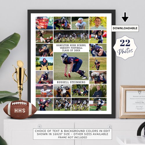 White High School Senior Sports 22 Photo Collage