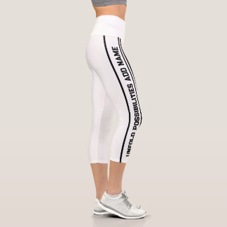 White High Waisted Yoga Capris, XS (0-2) Capri Leggings