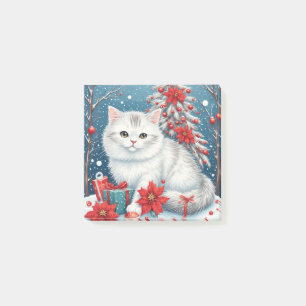 White Holiday Cat  Post-it Notes
