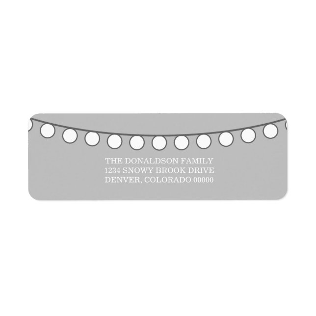 White Holiday String of Lights Address Labels (Front)