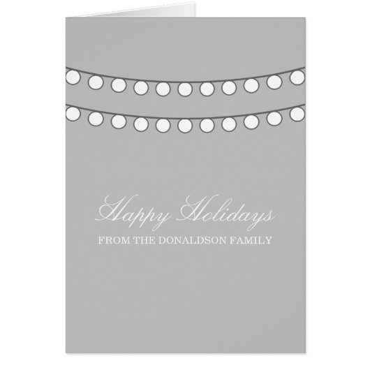 White Holiday String of Lights Greeting Card (Front)