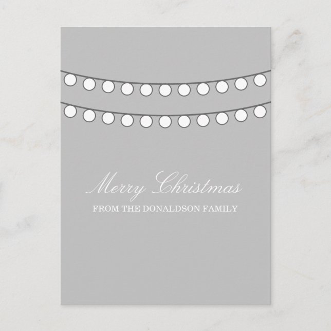 White Holiday String of Lights Postcard (Front)