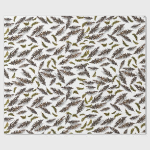 White Holiday Winter Pinecones Wrapping Paper
