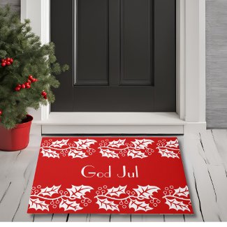 white hollies in red -  God Jul