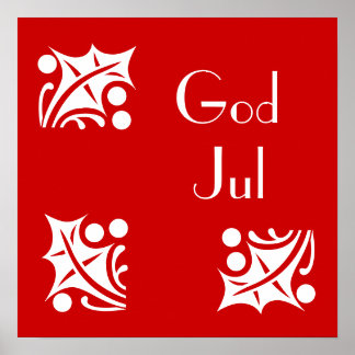 white hollies in red poster