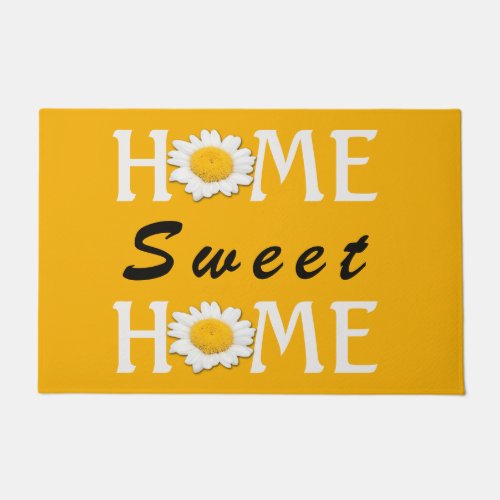 White Home Sweet Home Sunflower Doormat