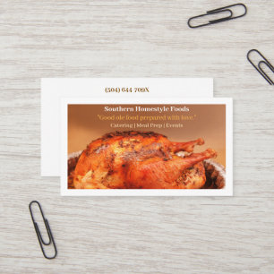 White Homestyle Cooked Turkey Meat Prepared Foods Business Card