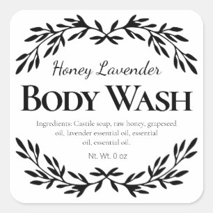 White Honey Lavender DIY Body Wash Labels