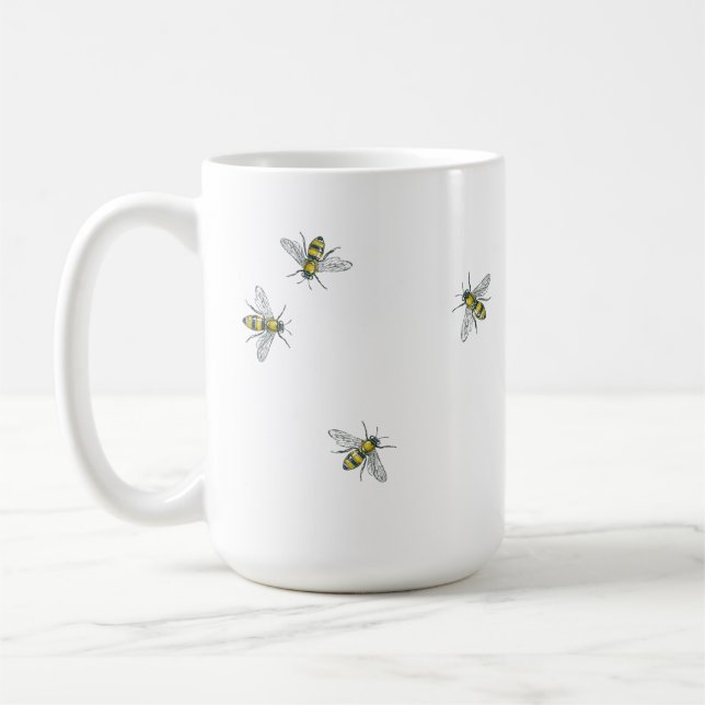 White Honeybee Mug (Left)