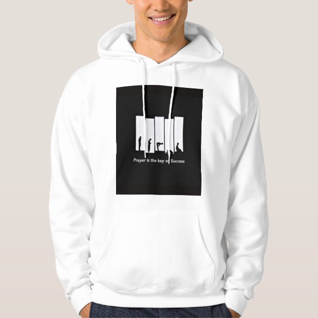 White hoodie Printed mens hoodie  (Front)