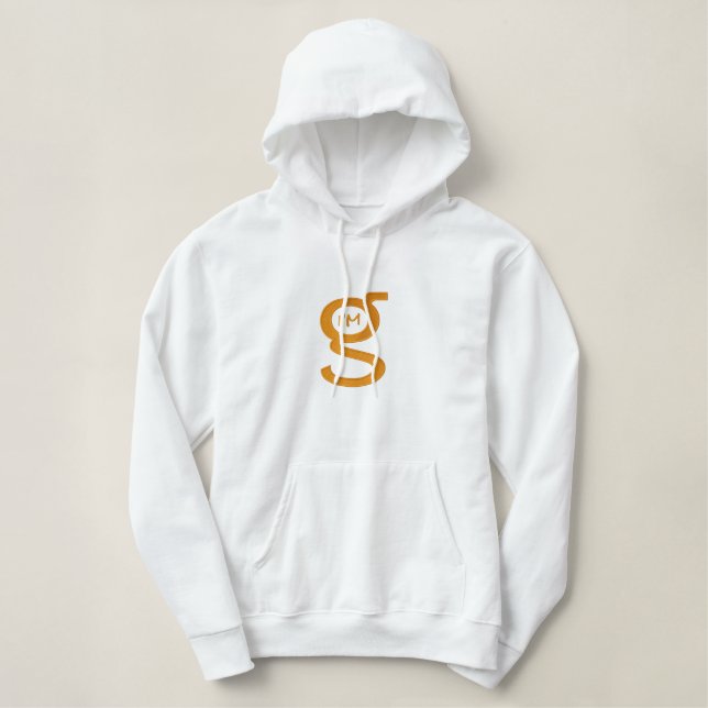 White Hoodie w Large Gold Logo (Design Front)