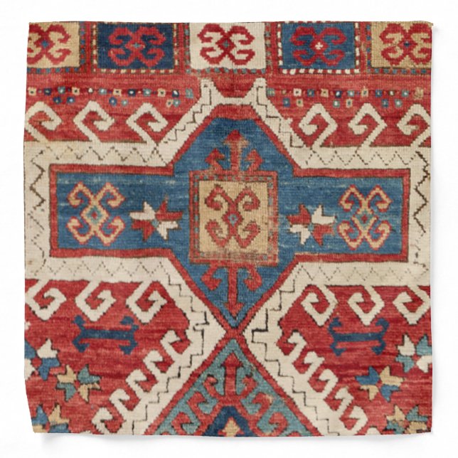 White Hooked Southwestern Shape  Bandana (Front)